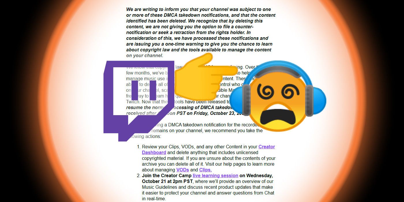 Twitch Issues a DMCA Copyright notice to streamers, with no indication if which videos were in violation.