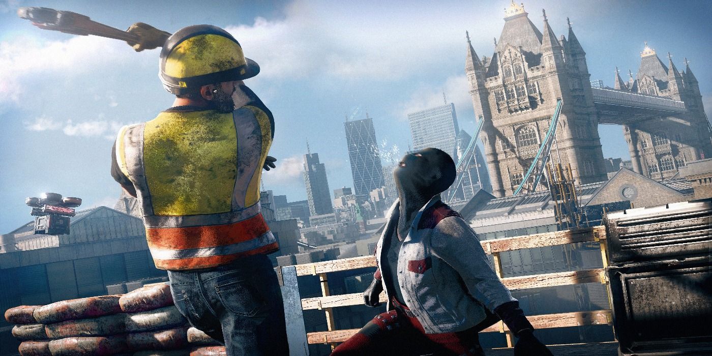 watch dogs legion guy getting hit in the face with a wrench