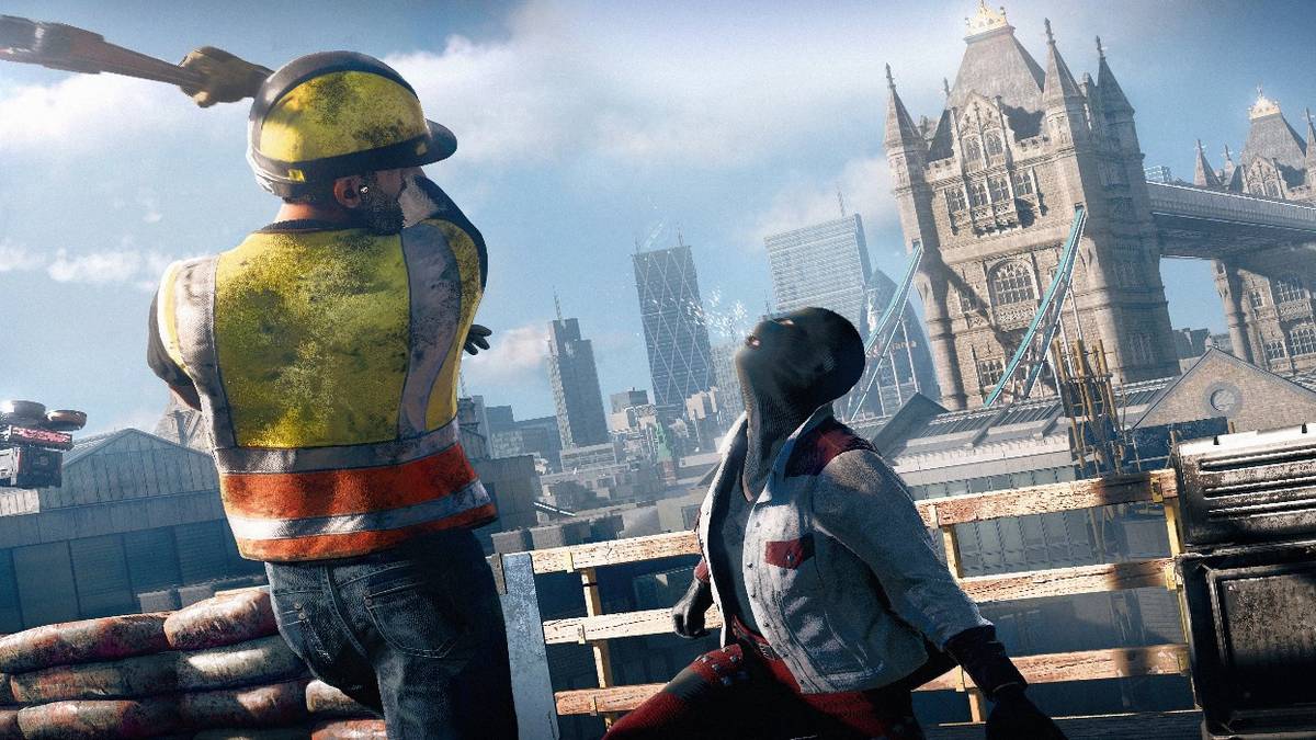 watch dogs legion guy getting hit in the face with a wrench