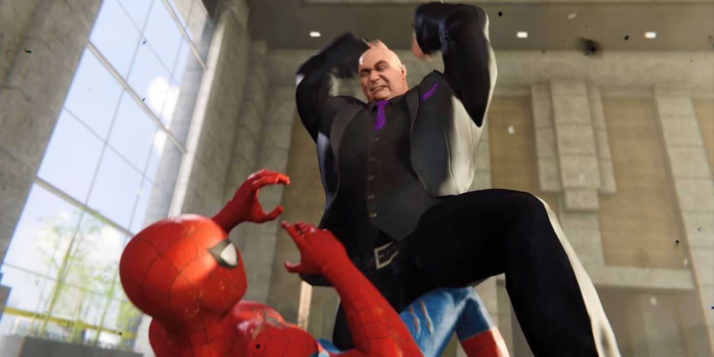 Kingpin beats Spider-Man