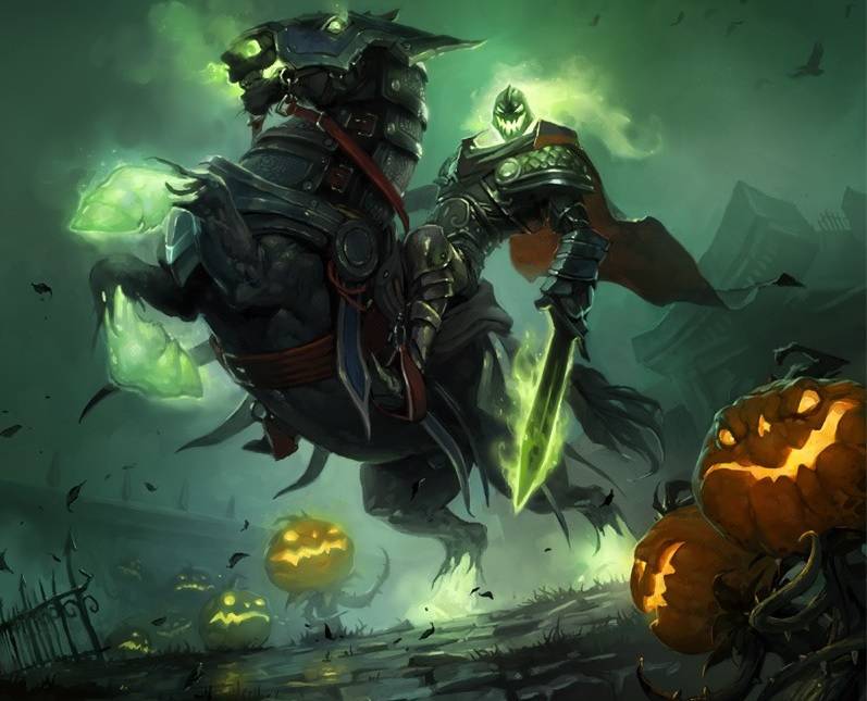 world of warcraft headless horseman tcg art