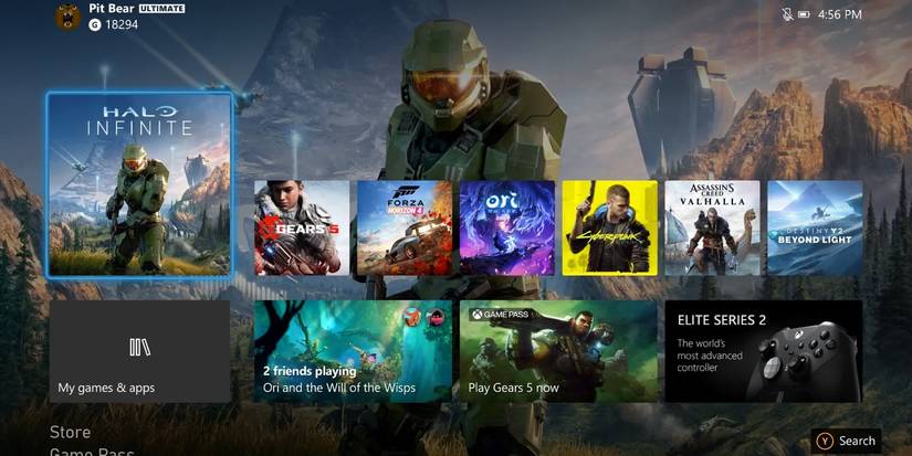 xbox series x xbox one ui home screen