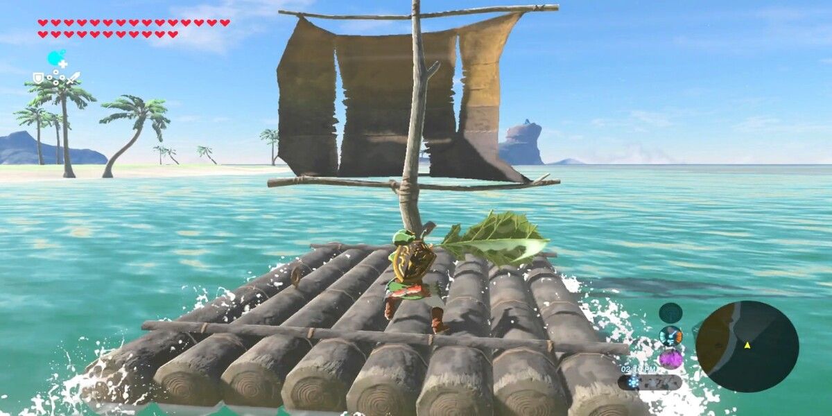 Link sailing in Breath of the Wild