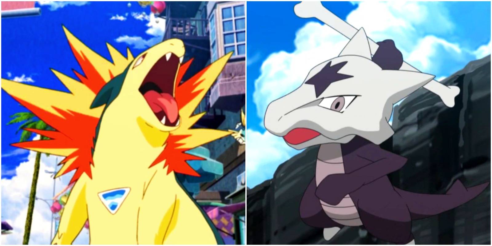 Pokemon Typhlosion and Alolan Marowak