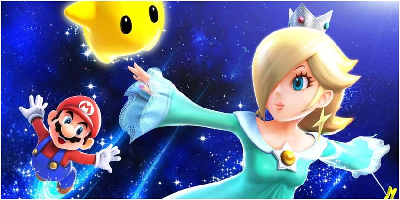 rosalina and mario in space mario galaxy