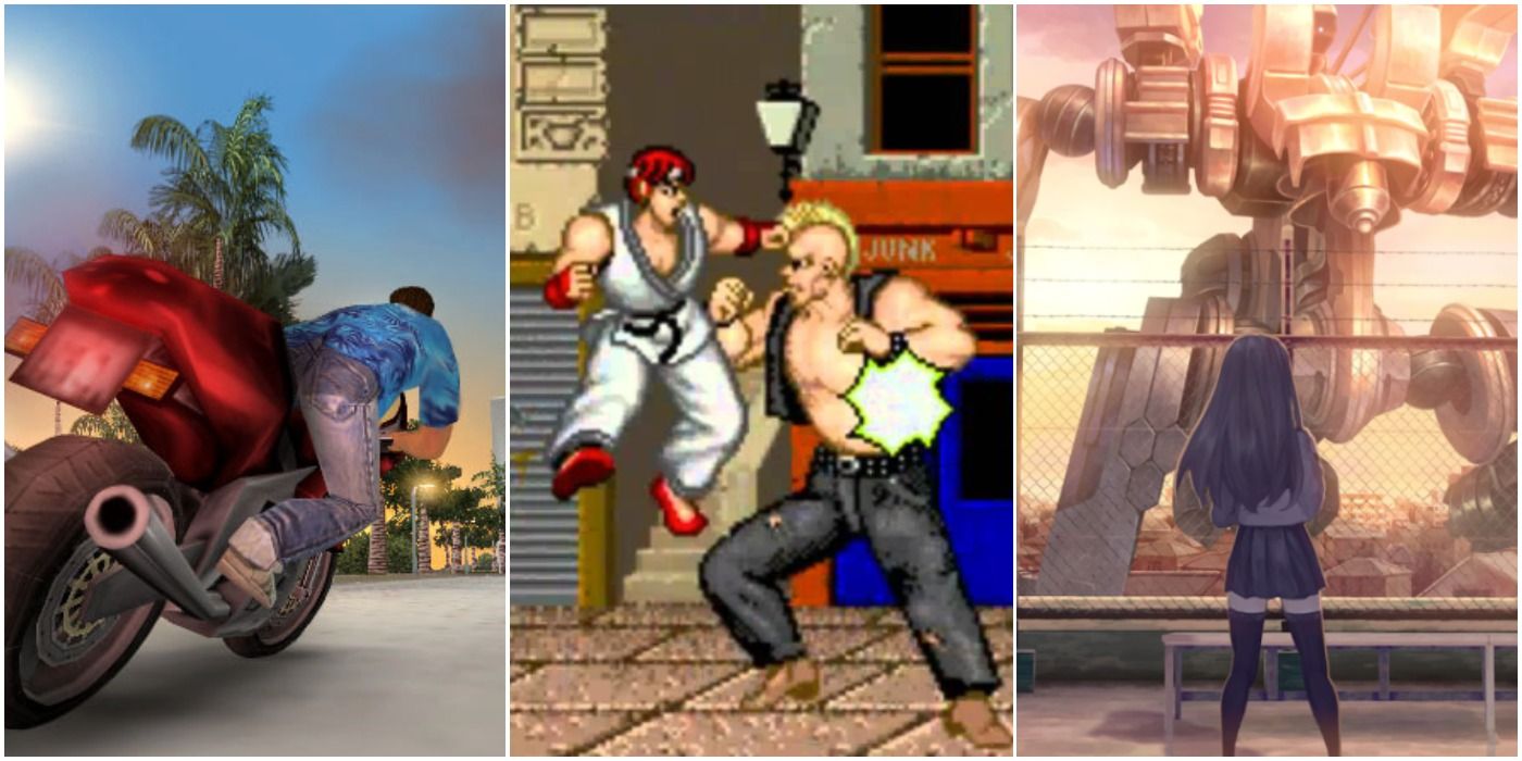 80s Games GTA Vice City Street Fighter 13 Sentinels Aegis Rim Trio Header