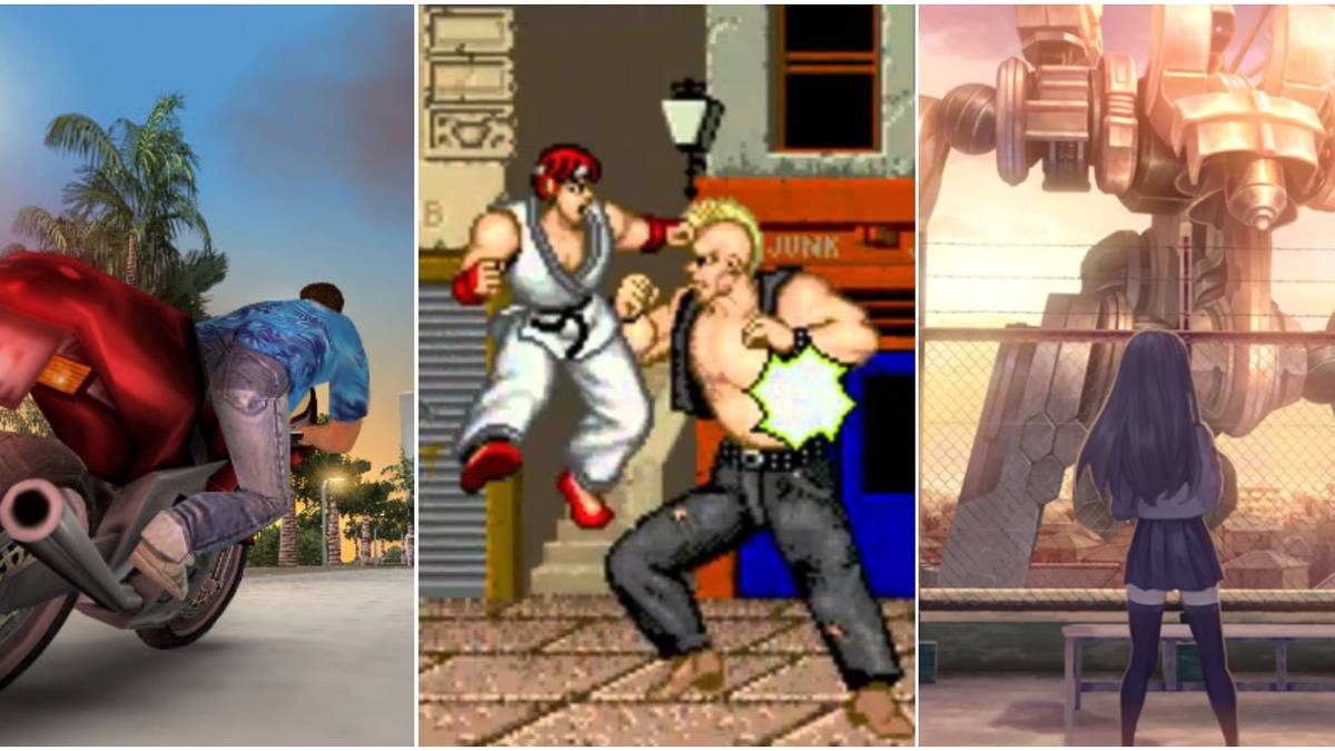 80s Games GTA Vice City Street Fighter 13 Sentinels Aegis Rim Trio Header