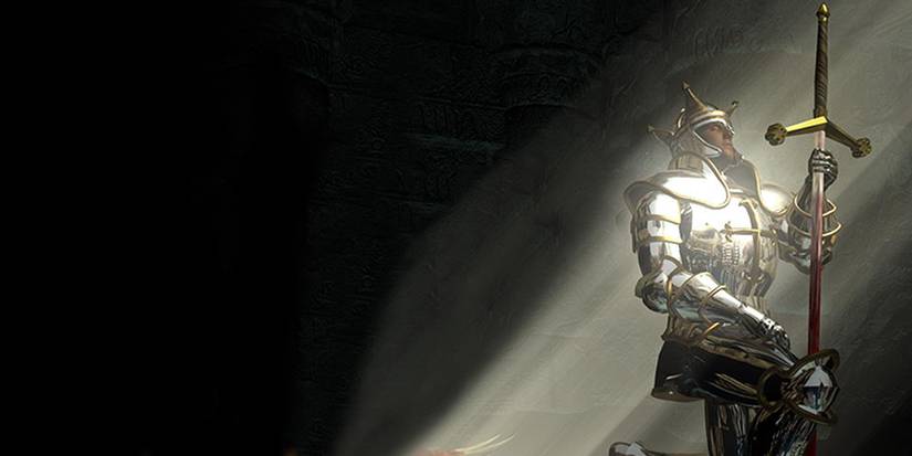 A Paladin in D2 holding a bloodied sword - 3 - Diablo Paladin Trivia