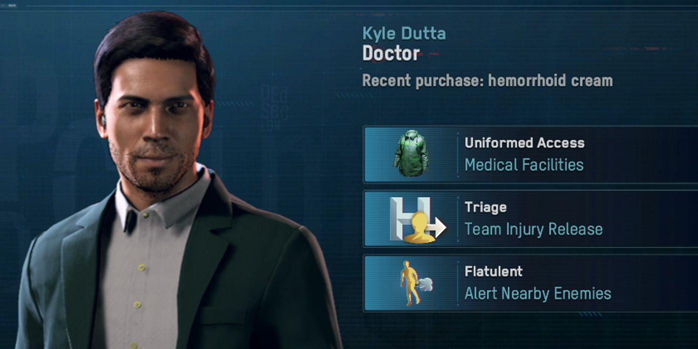 A recruit with Triage - Watch Dogs Legion Underrated Operative Perks