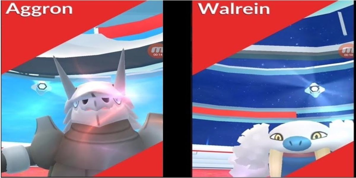 Pokémon Aggron and Walrein