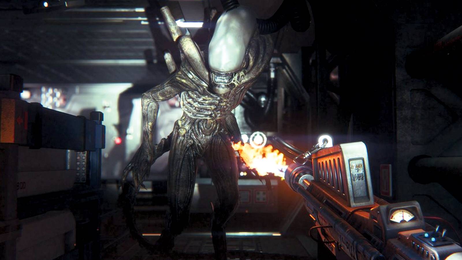 Alien Isolation Xenomorph Approaches Gunfire