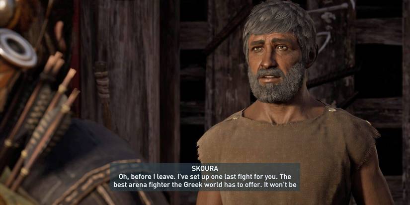 Skoura leaving the arena in Assassin's Creed Odyssey