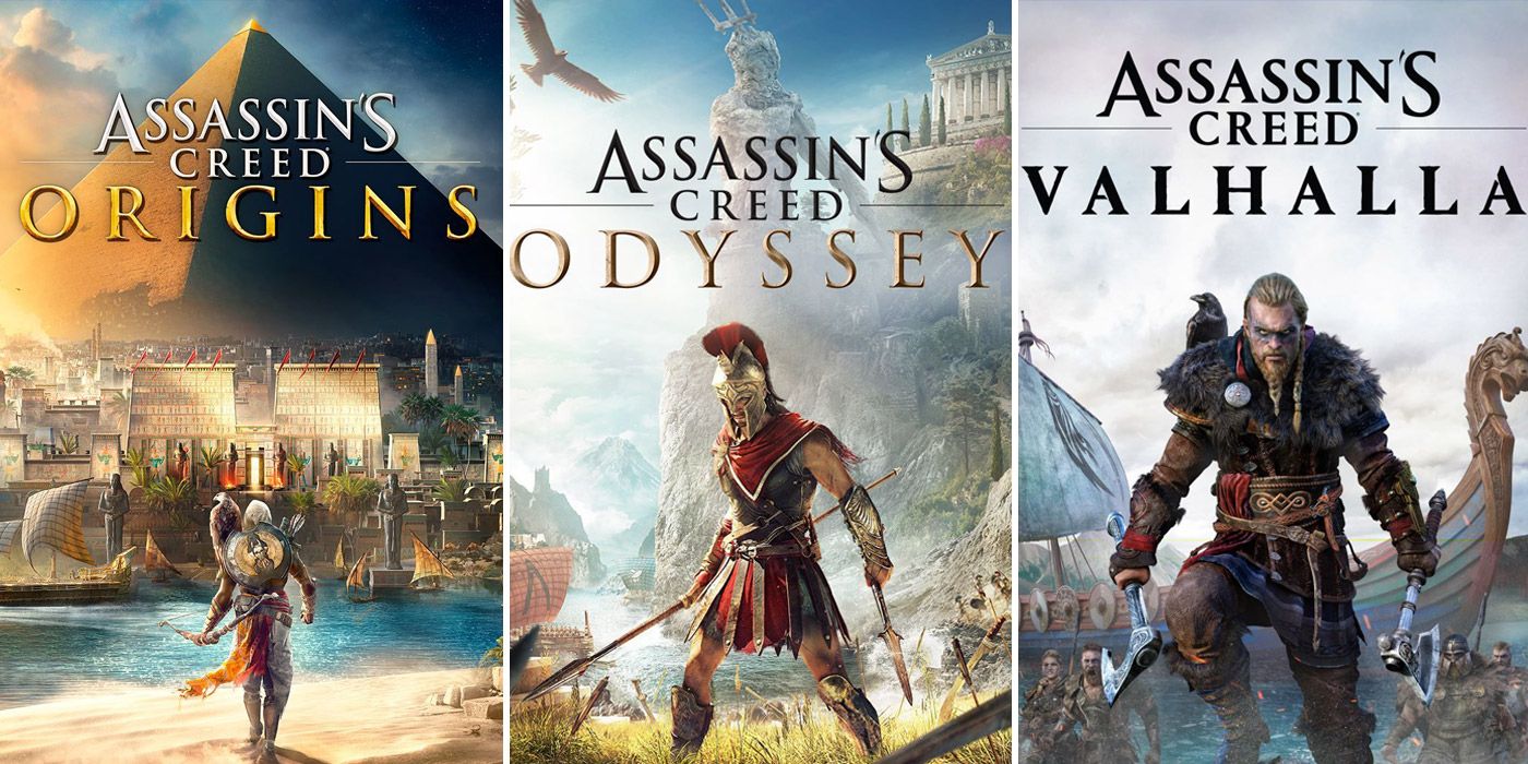 Assassins Creed Origins Odyssey Valhalla Box Art