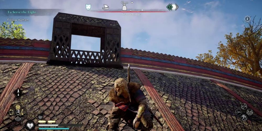Assassins Creed Valhalla Eivor Climbing On Longhouse Roof