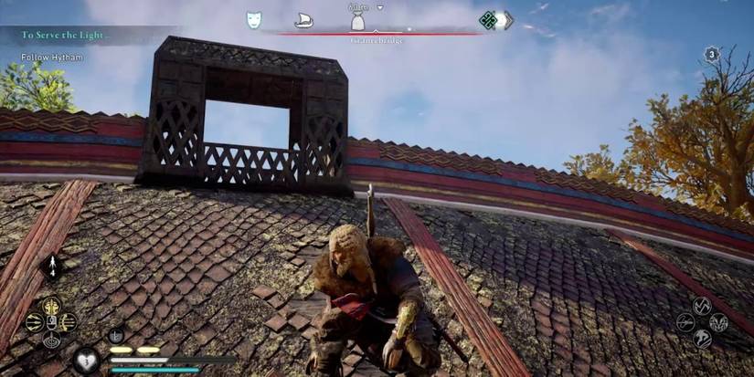 Assassins Creed Valhalla Eivor Climbing On Longhouse Roof