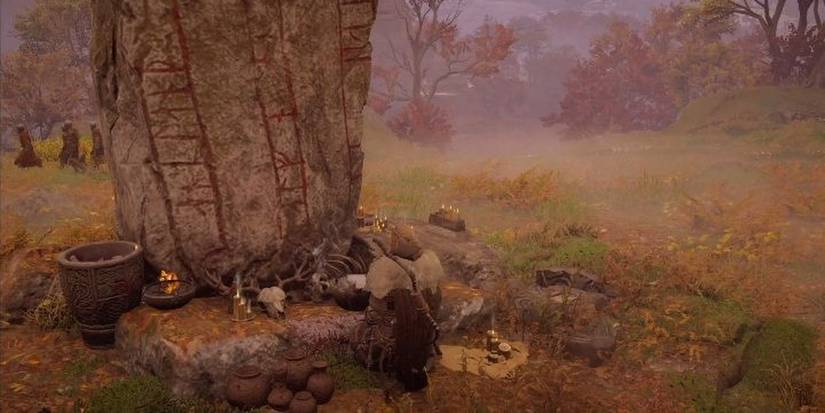 Assassins Creed Valhalla Eivor Kneeling At Offering Stone
