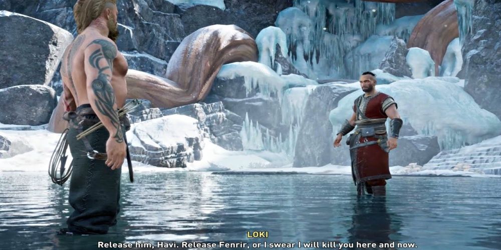 Assassins Creed Valhalla Loki Confronts Havi About Fenrir