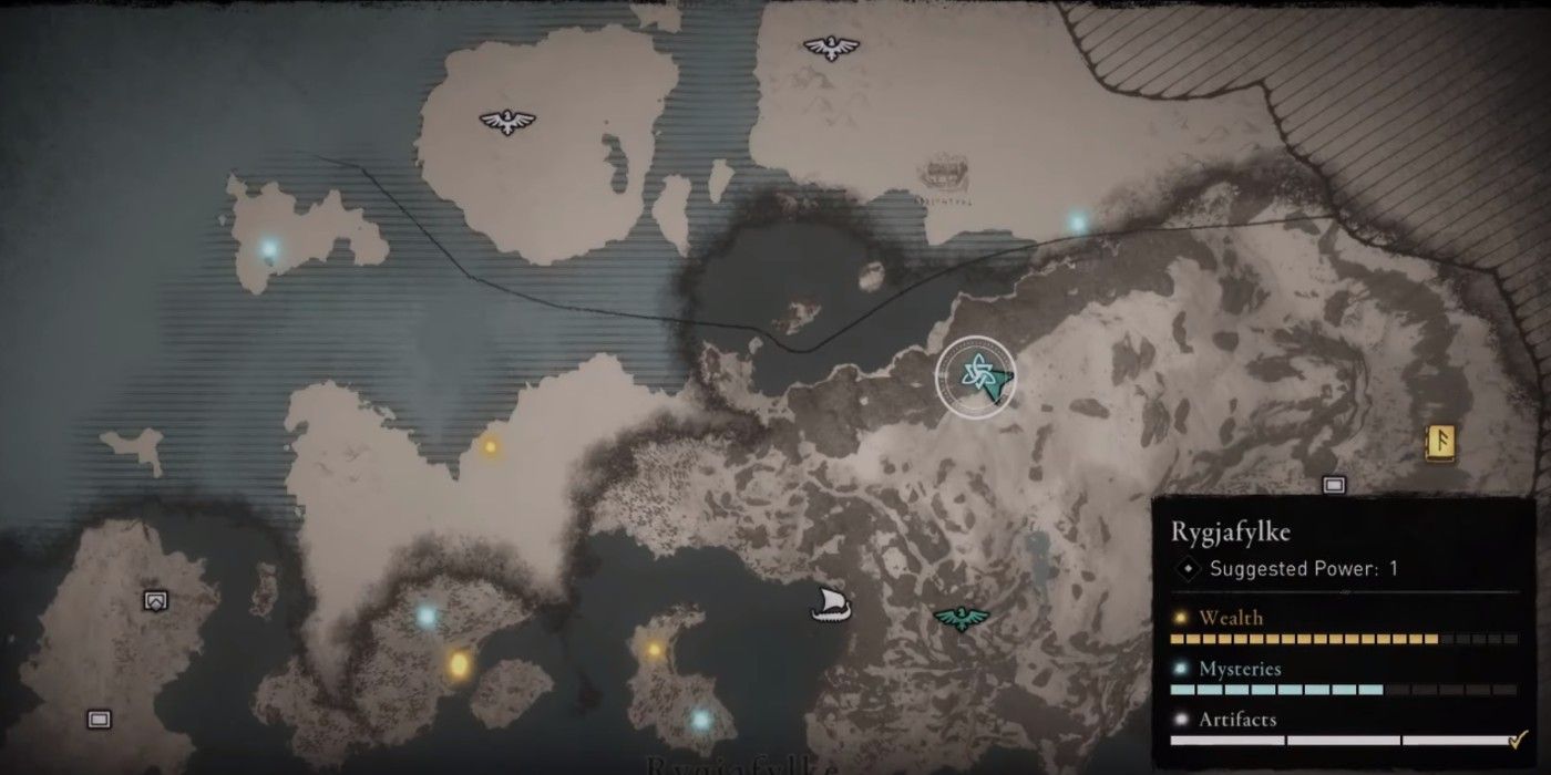 Assassin's Creed Valhalla Rygjafylke map completion status