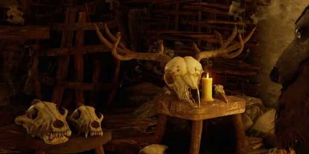 Assassins Creed Valhalla Sets Of Animal Skulls On Chairs