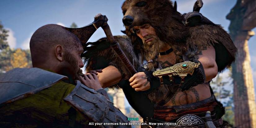 Assassins Creed Valhalla Soldier With Axe in Head