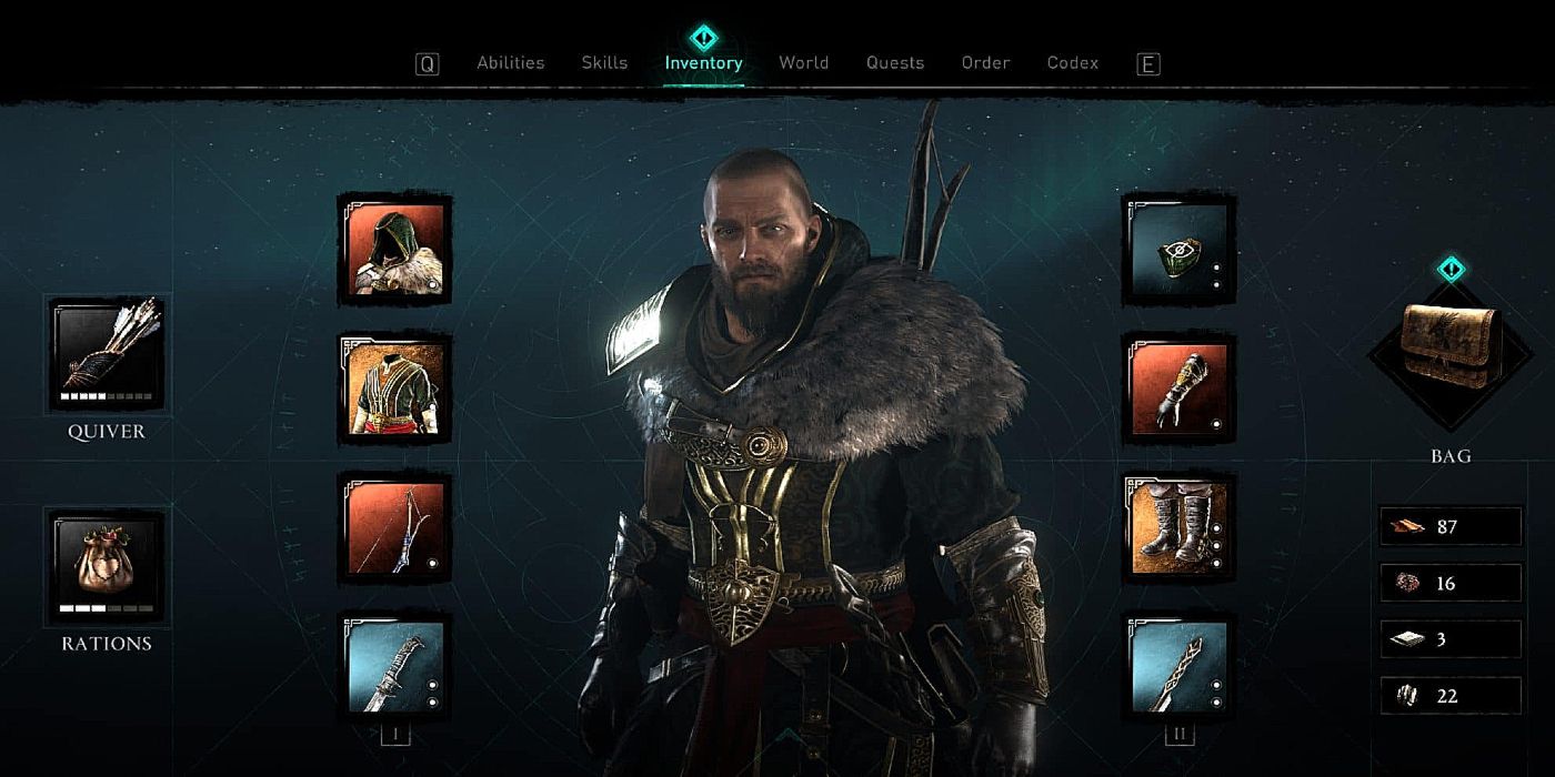 Assassin's Creed Valhalla Inventory Screen