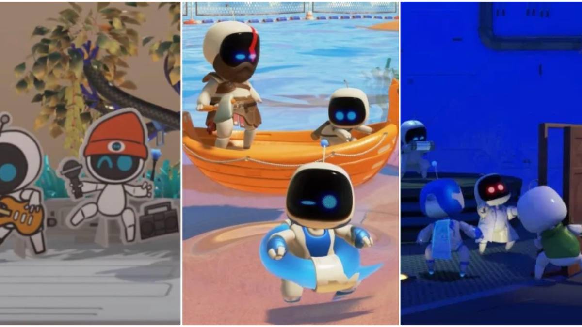 Astro's Playroom Bots PaRappa God Of War Resident Evil Trio Header