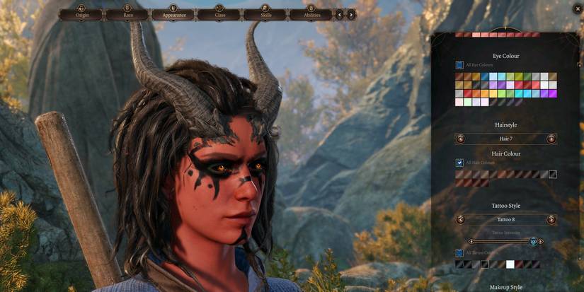 Character creation of a tiefling