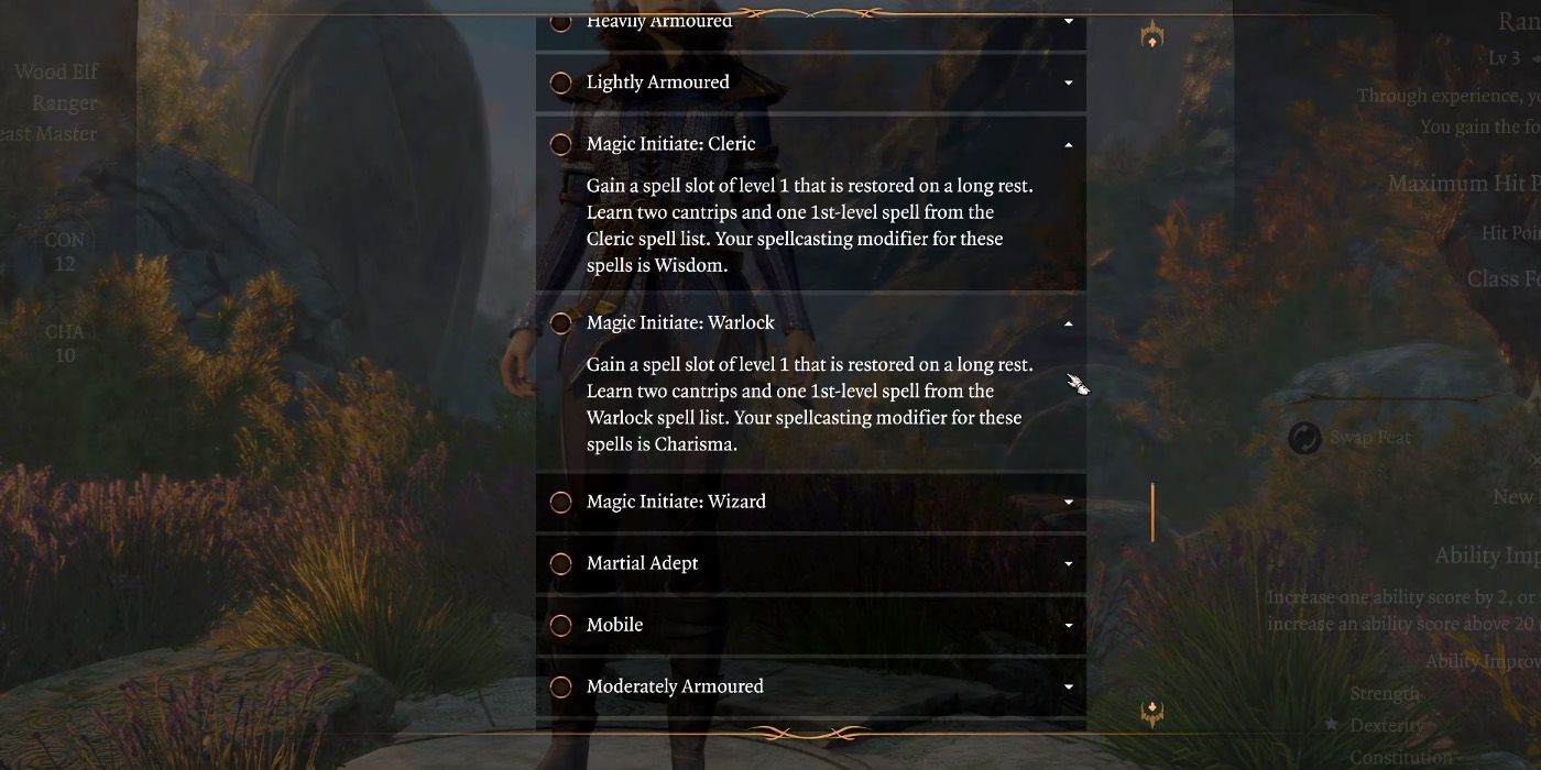Baldurs Gate 3 selecting Feats
