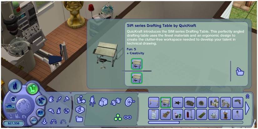 SIM series Drafting Table in the buy menu