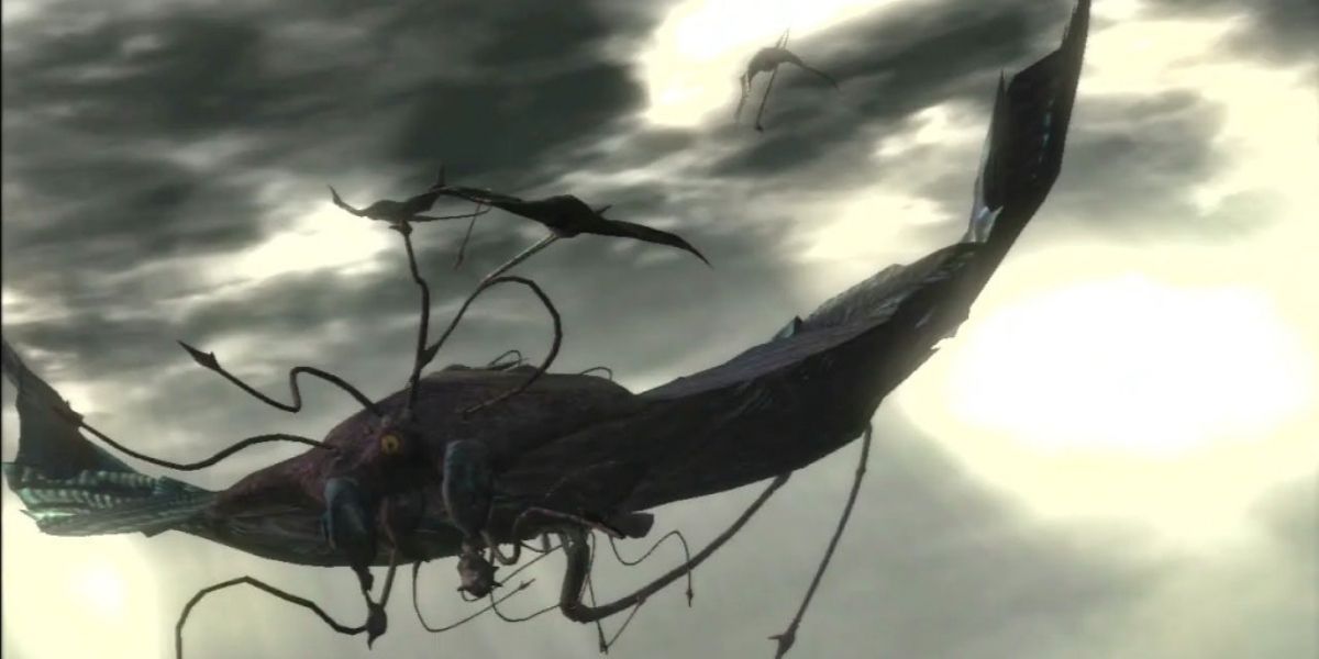 Demon's Souls Storm King boss flying through air