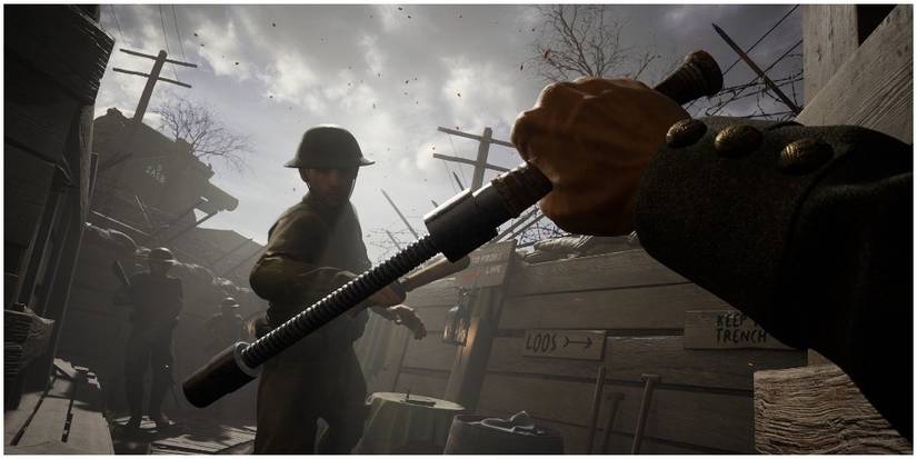 A player defending themselves from a melee attack