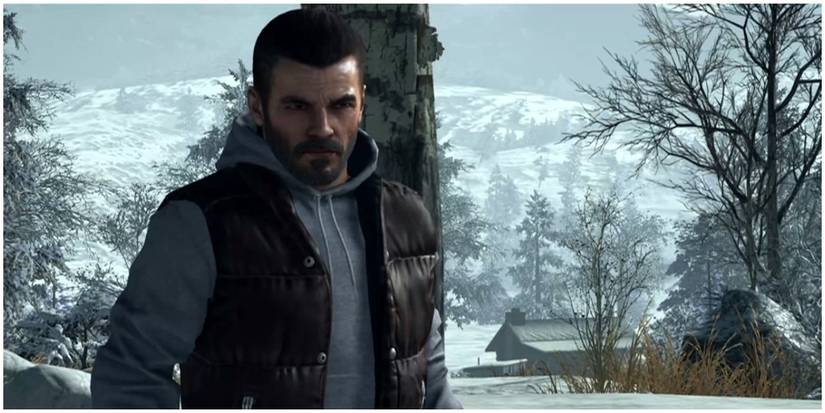 Mason in Alaska as Hudson walks up to him