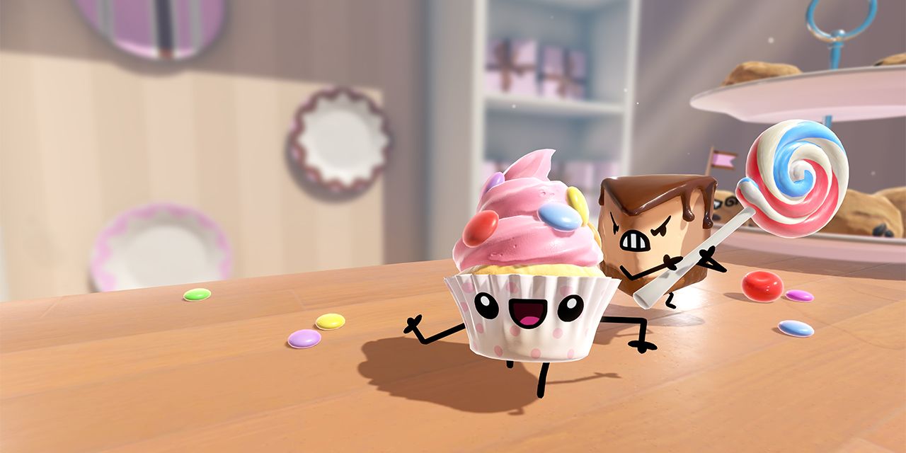 Cake Bash cupcake being chased by cake slice