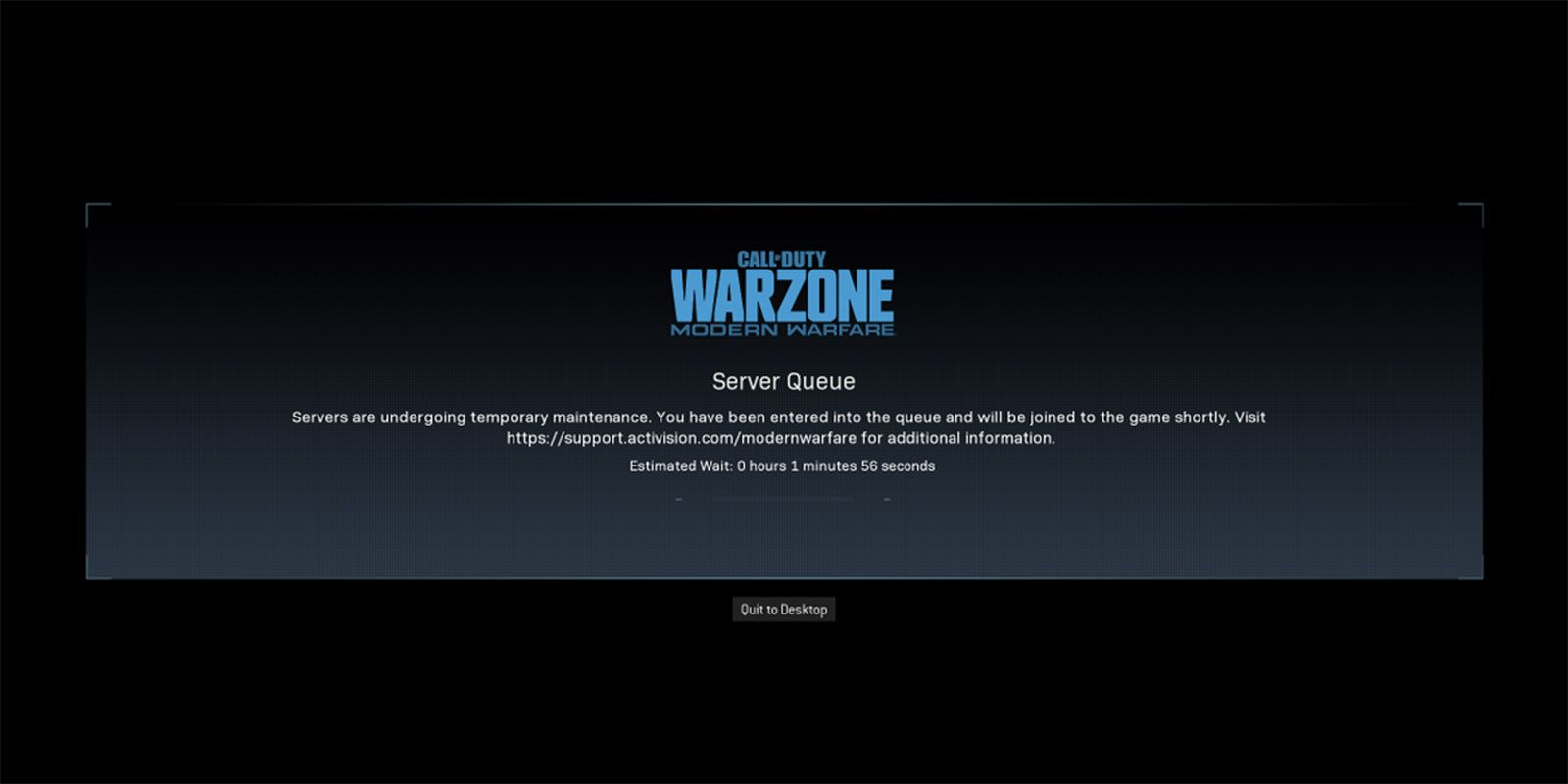 Call of Duty Warzone Server Queue