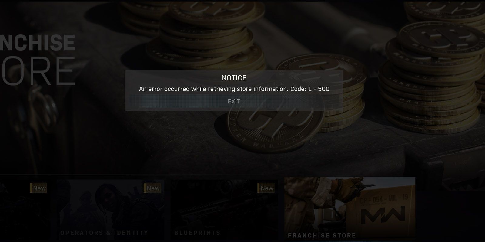 Call of Duty Warzone Store Unavailable