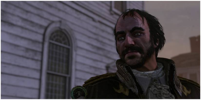 Charles Lee looking down from a building