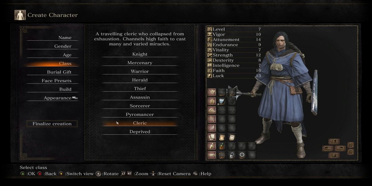 Dark Souls 3 character creation screen