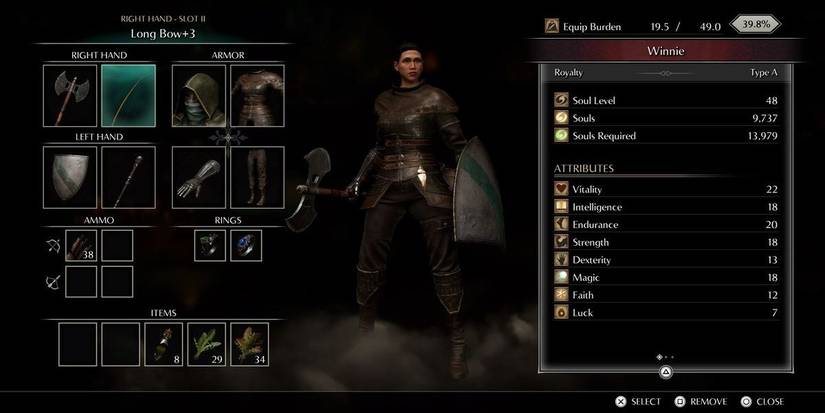 The Demons Souls Remake now has carry capacity that limits how much a player can have in their inventory
