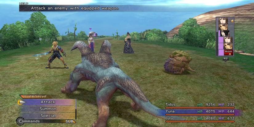 Final Fantasy 10 Battle Tidus Yuna Lulu Monster