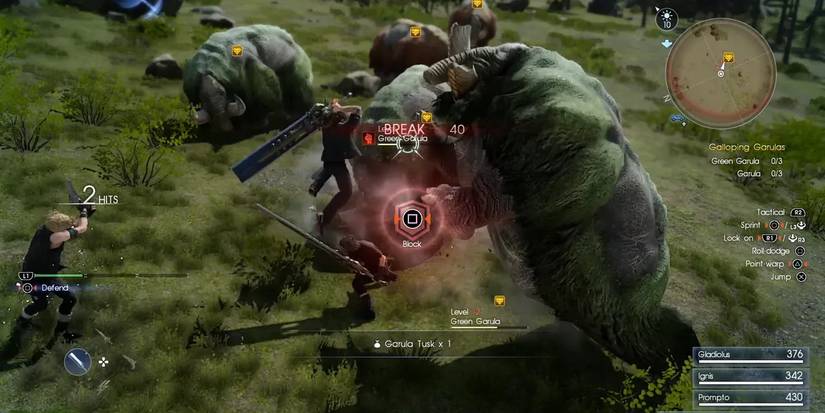 Final Fantasy 15 Battle Scene Noctus Fighting Garulas