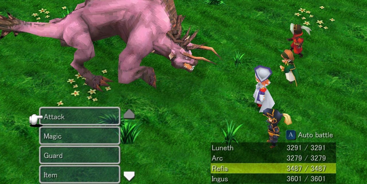 Final Fantasy 3 Сцена битвы Рефия атакует