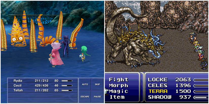 Final Fantasy 4 Battle Octopus Cecil Rydia Final Fantasy 6 Battle