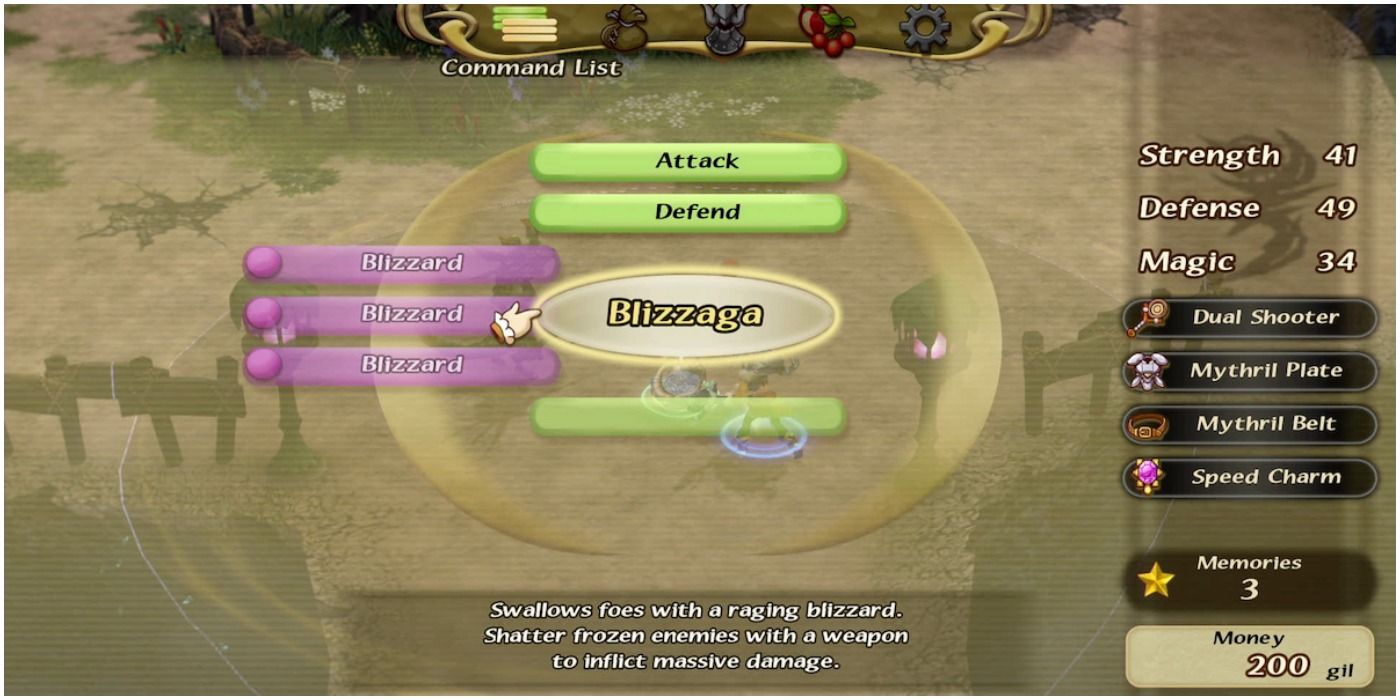 Final Fantasy Crystal Chronicles Remastered, Spell Creation Menu