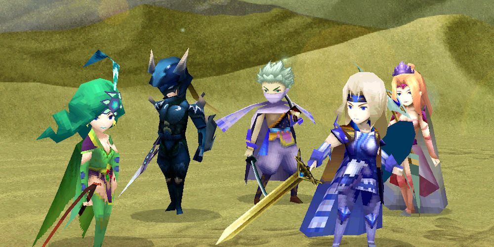 Square Final Fantasy IV Remake Desert Battle Party Swords
