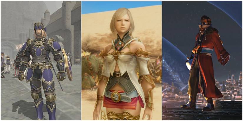 images of characters from Final Fantasy games including Ashe, Auron, and a custom character