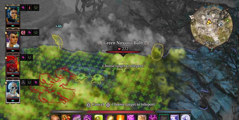 Flammable Green Noxious Bulb just within the reach of the Harbinger minions - Divinity Original Sin 2 Harbinger of Doom Tips