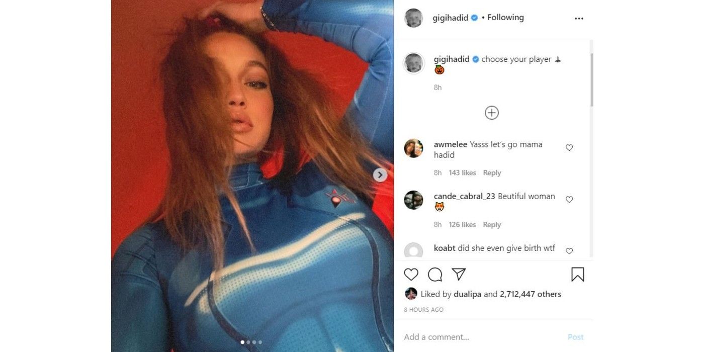 Gigi Hadid Samus Aran Instagram