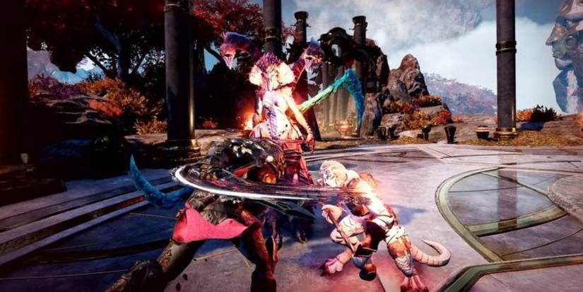 Godfall Valorant Knight Swinging Short Weapon At Enemy