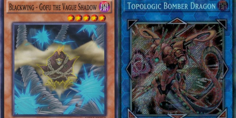 Blackwing - Gofu the Vague Shadow and Topologic Bomber Dragon TCG artwork