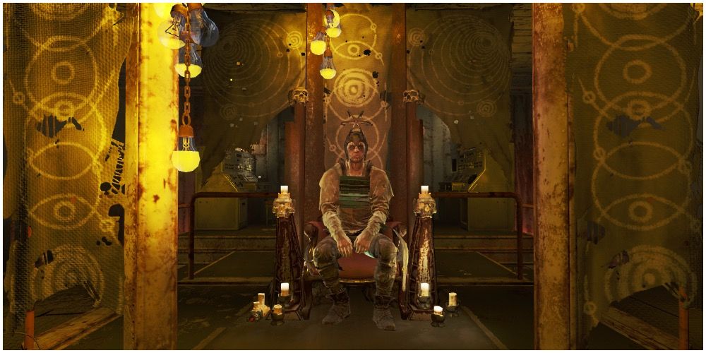 High Confessor Tektus sitting on his throne in the Nucleus